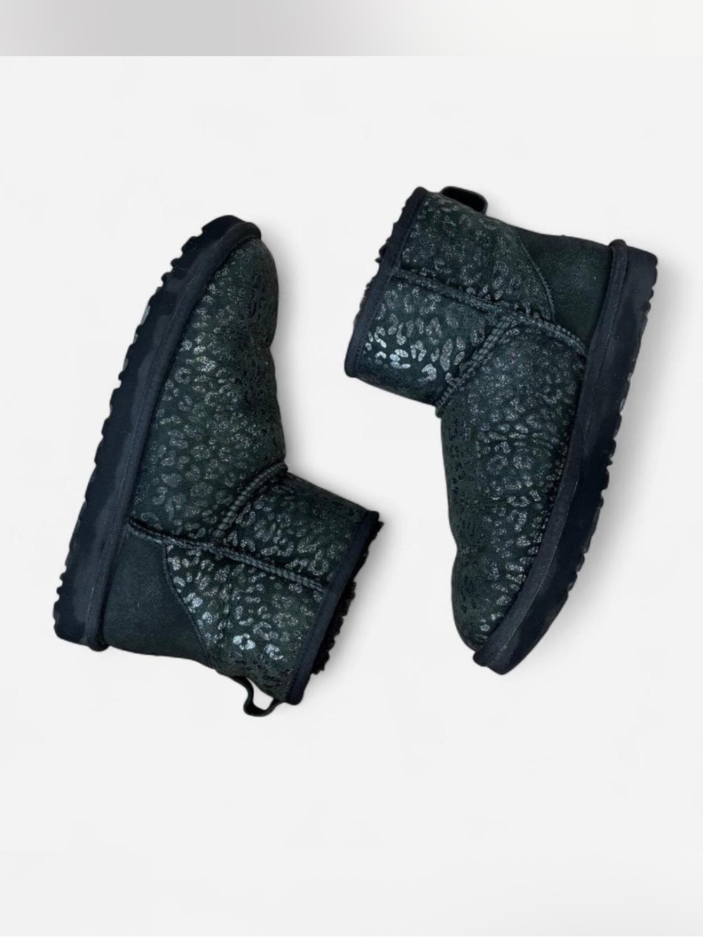 Ugg Classic Mini Snow Leopard Black 7 - Picture 2 of 8